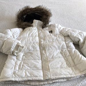 American Eagle white puffer coat